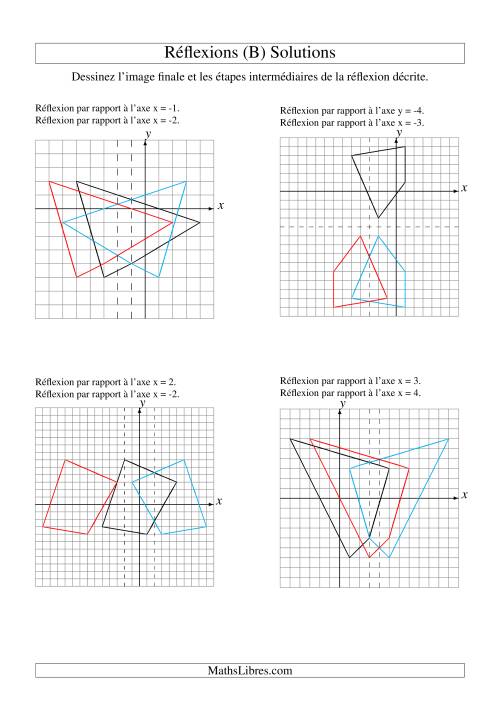 Réflexion de figures à 4 sommets -- 2 étapes (B) page 2