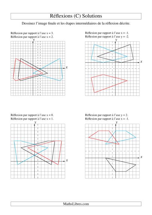Réflexion de figures à 4 sommets -- 2 étapes (C) page 2