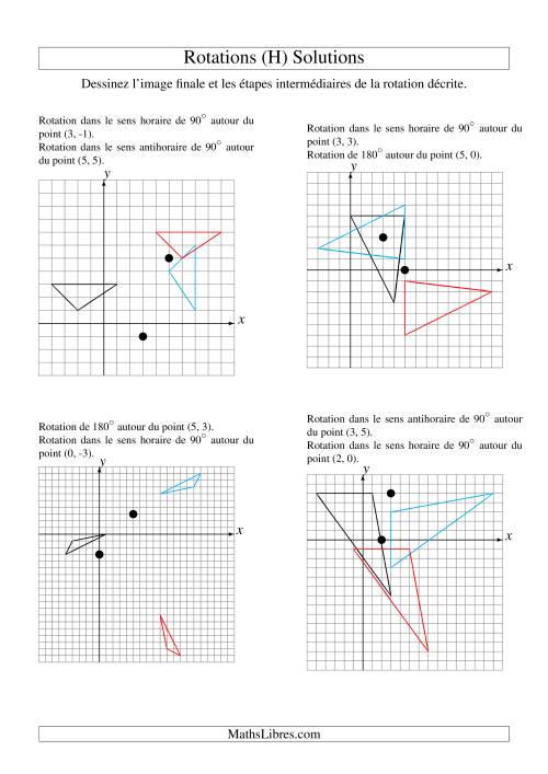 Rotation de figures à 3 sommets -- 2 étapes (H) page 2