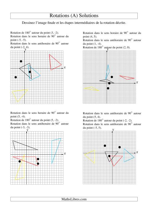 Rotation de figures à 3 sommets -- 3 étapes (Tout) page 2