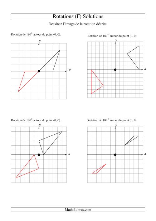 Rotation de figures à 3 sommets par rapport à l'origine -- 1er quadrant (F) page 2