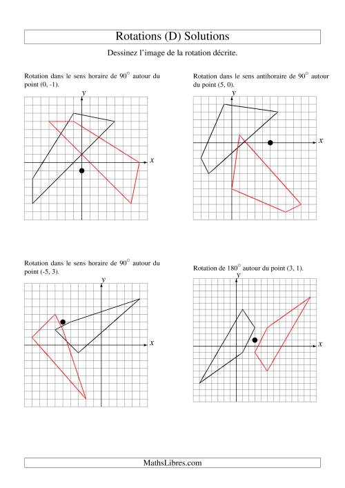 Rotation de figures à 4 sommets (D) page 2