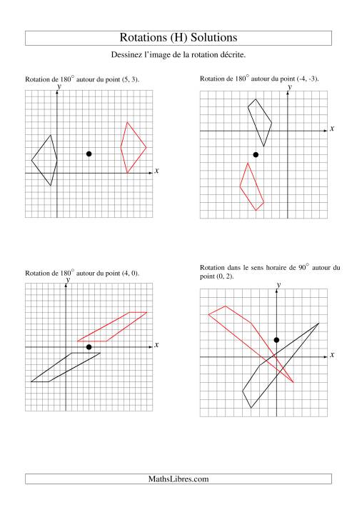 Rotation de figures à 4 sommets (H) page 2