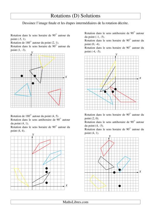 Rotation de figures à 4 sommets -- 3 étapes (D) page 2