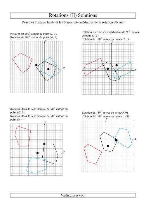 Rotation de figures à 5 sommets -- 2 étapes (H) page 2