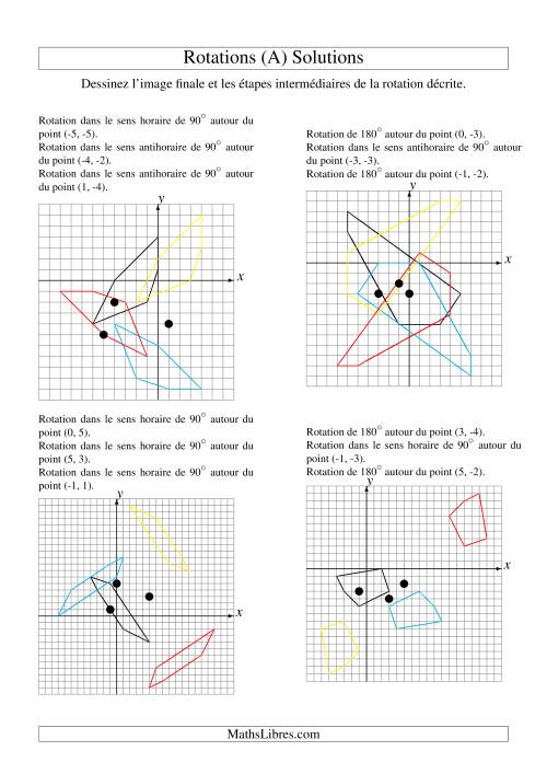 Rotation de figures à 5 sommets -- 3 étapes (Tout) page 2