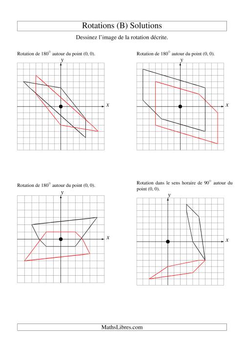 Rotation de figures à 5 sommets autour de l'origine (B) page 2