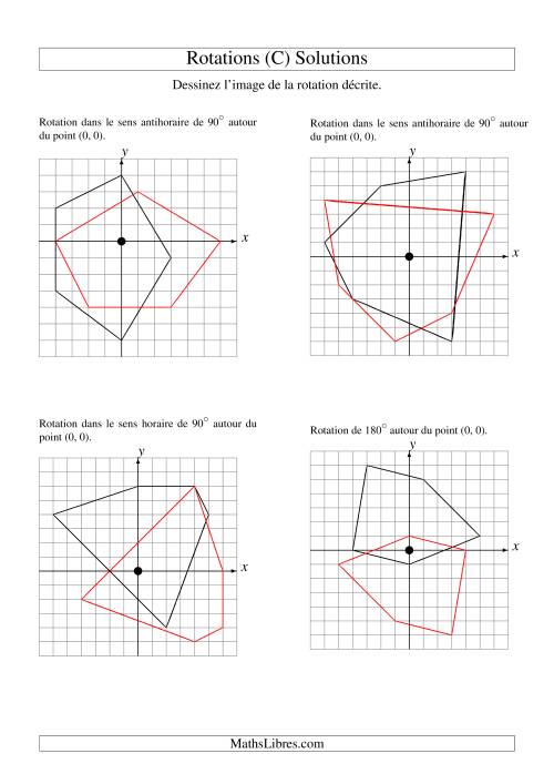 Rotation de figures à 5 sommets autour de l'origine (C) page 2