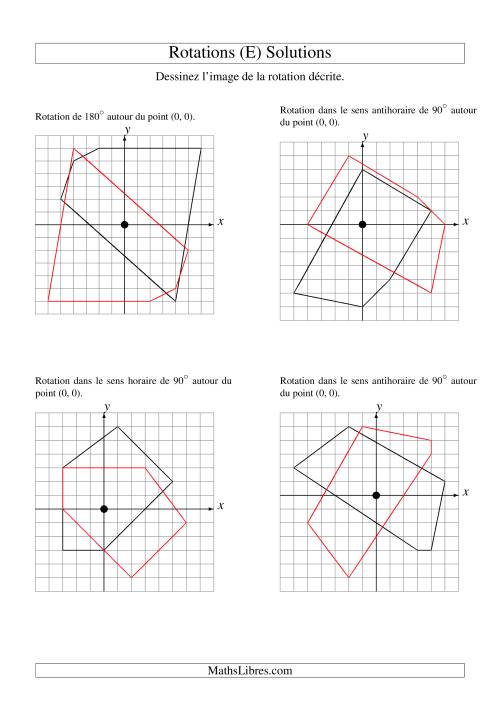 Rotation de figures à 5 sommets autour de l'origine (E) page 2