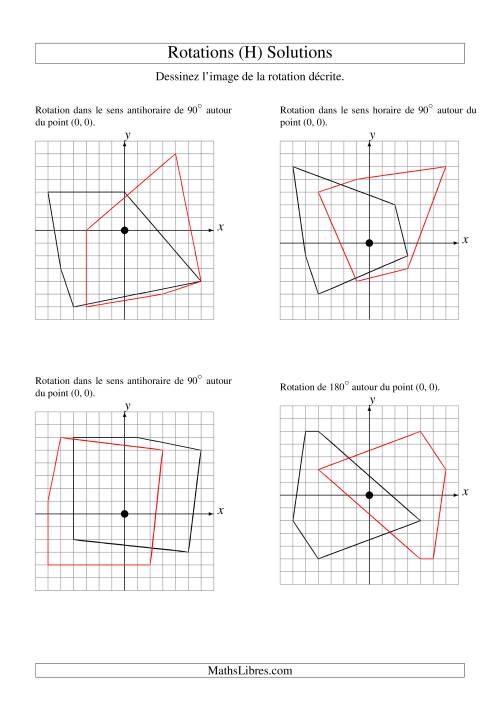 Rotation de figures à 5 sommets autour de l'origine (H) page 2