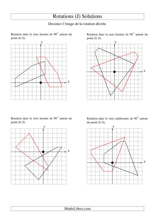 Rotation de figures à 5 sommets autour de l'origine (J) page 2