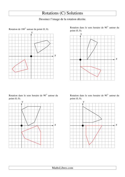 Rotation de figures à 5 sommets autour de l'origine -- 1er quadrant (C) page 2