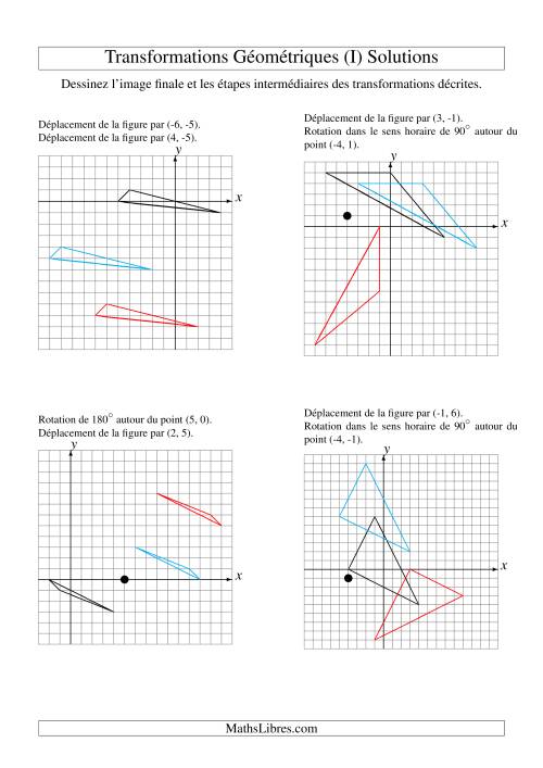 Transformation variées (sans homothétie) -- Figures à 3 sommets -- 2 étapes (I) page 2