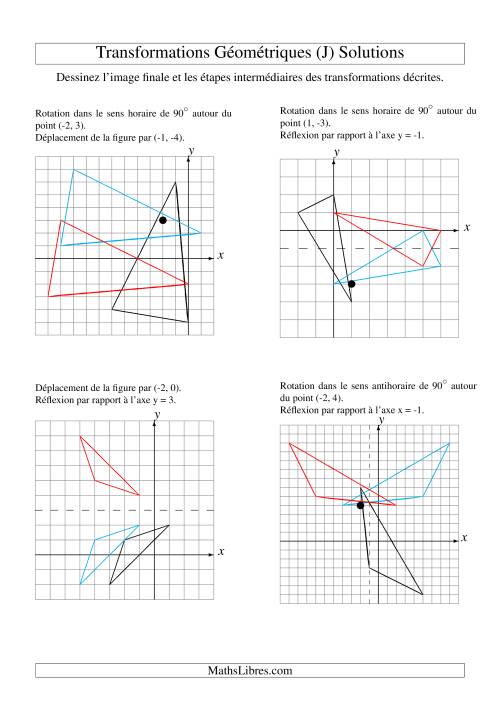 Transformation variées (sans homothétie) -- Figures à 3 sommets -- 2 étapes (J) page 2