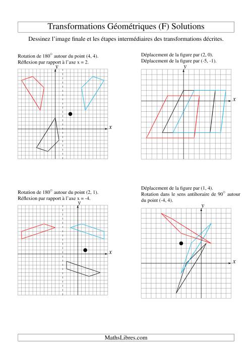 Transformation variées (sans homothétie) -- Figures à 4 sommets -- 2 étapes (F) page 2