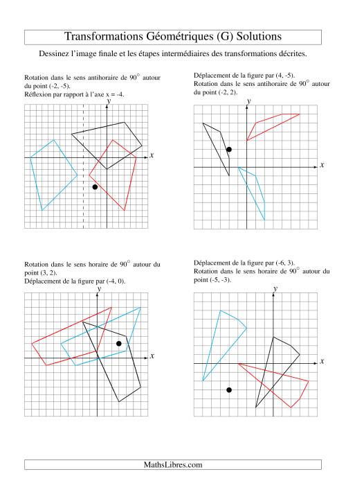 Transformation variées (sans homothétie) -- Figures à 4 sommets -- 2 étapes (G) page 2