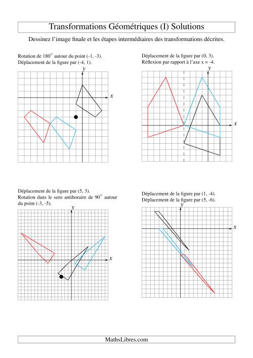 Transformation variées (sans homothétie) -- Figures à 4 sommets -- 2 étapes (I) page 2