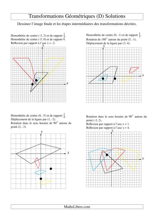 Transformation variées -- Figures à 4 sommets -- 3 étapes (D) page 2