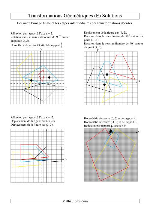 Transformation variées -- Figures à 4 sommets -- 3 étapes (E) page 2