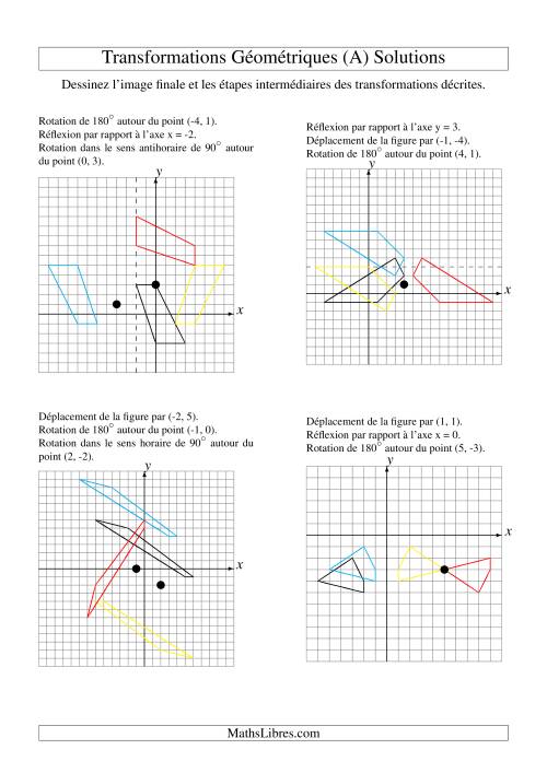 Transformation variées (sans homothétie) -- Figures à 4 sommets -- 3 étapes (A) page 2