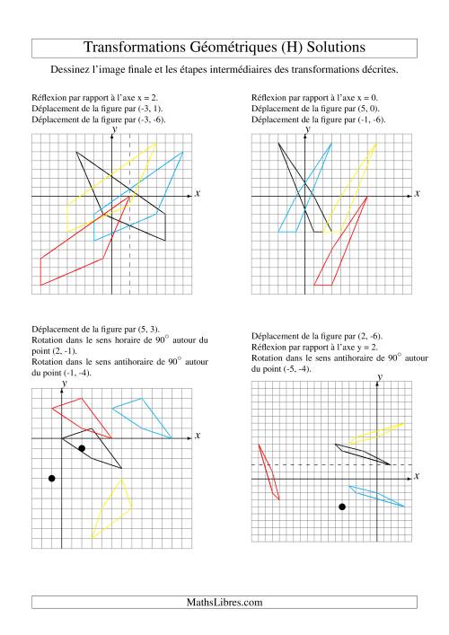 Transformation variées (sans homothétie) -- Figures à 4 sommets -- 3 étapes (H) page 2