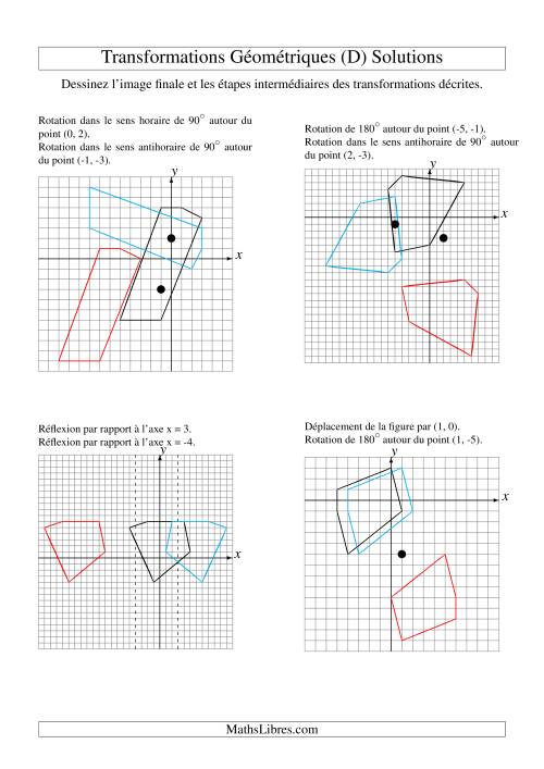 Transformation variées (sans homothétie) -- Figures à 5 sommets -- 2 étapes (D) page 2
