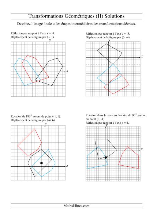 Transformation variées (sans homothétie) -- Figures à 5 sommets -- 2 étapes (H) page 2