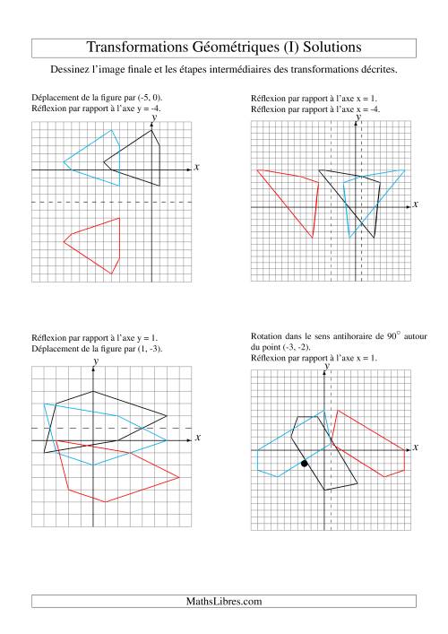Transformation variées (sans homothétie) -- Figures à 5 sommets -- 2 étapes (I) page 2
