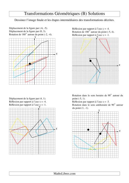 Transformation variées (sans homothétie) -- Figures à 5 sommets -- 3 étapes (B) page 2