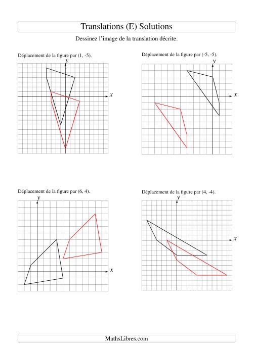 Translation de figures à 4 sommets -- Max 6 unités (E) page 2