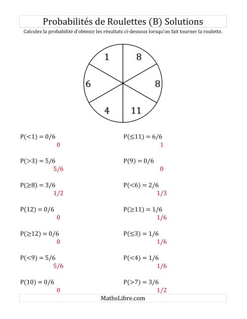 Probabilité -- Roulette à 6 sections (B) page 2