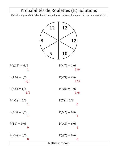 Probabilité -- Roulette à 6 sections (E) page 2