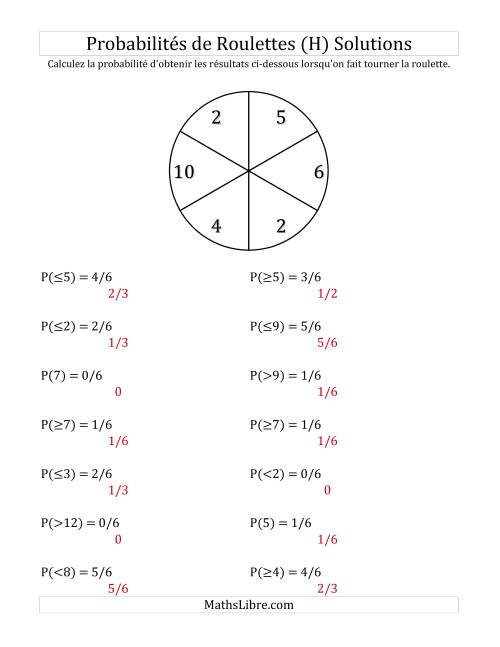 Probabilité -- Roulette à 6 sections (H) page 2