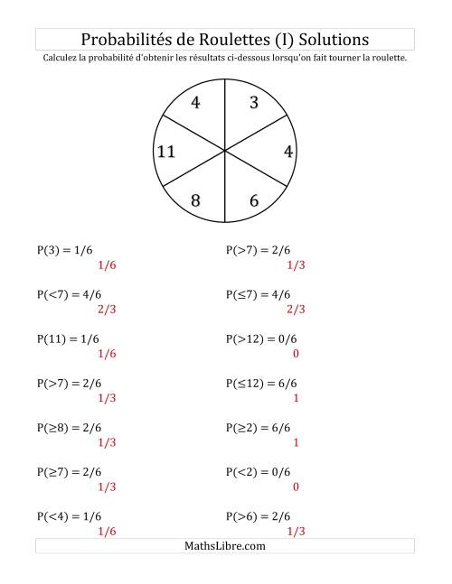 Probabilité -- Roulette à 6 sections (I) page 2