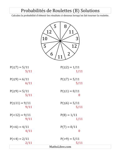Probabilité -- Roulette à 11 sections (B) page 2