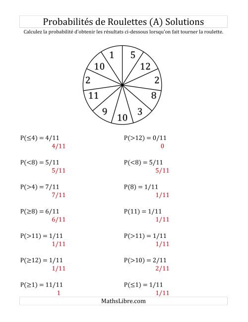 Probabilité -- Roulette à 11 sections (Tout) page 2