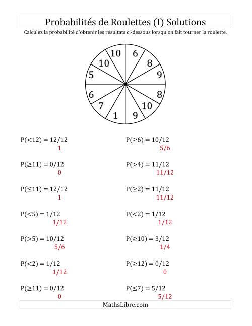 Probabilité -- Roulette à 12 sections (I) page 2