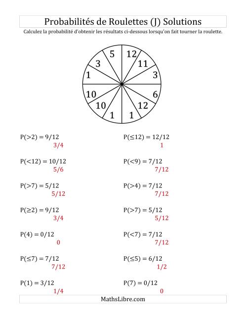Probabilité -- Roulette à 12 sections (J) page 2