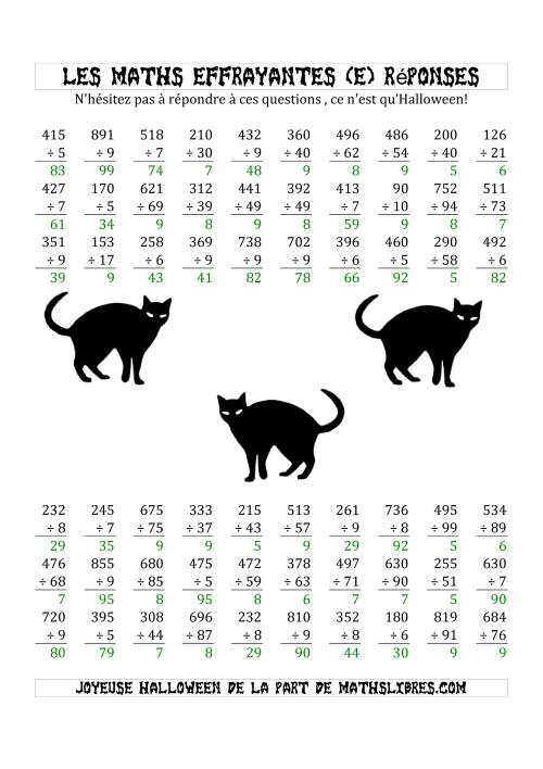 Les Maths Effrayantes (Division à Un, Deux ou Trois Chiffres) (E) page 2