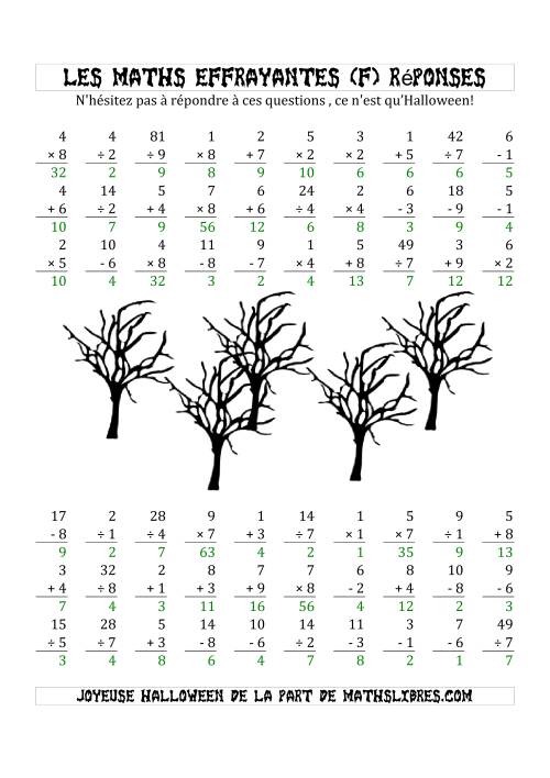 Les Maths Effrayantes (Opérations à Un, Deux ou Trois Chiffres) (F) page 2
