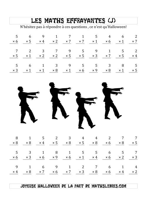 Les Maths Effrayantes (Multiplication à Un Chiffre) (J)