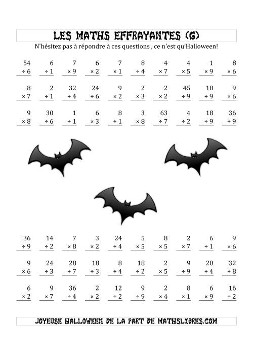 Les Maths Effrayantes (Multiplication & Division à Un ou Deux Chiffres) (G)