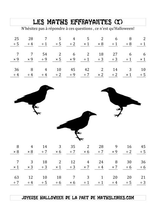 Les Maths Effrayantes (Multiplication & Division à Un ou Deux Chiffres) (I)