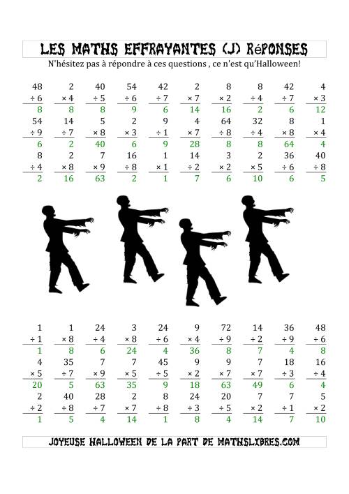 Les Maths Effrayantes (Multiplication & Division à Un ou Deux Chiffres) (J) page 2