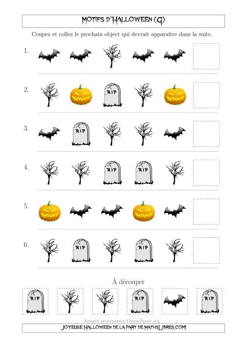 Images de Motifs d'Halloween Effrayants avec une Seule Particularité (Forme) (G)