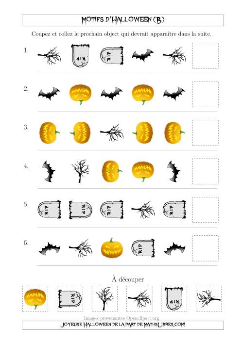 Images de Motifs d'Halloween Effrayants avec Deux Particularités (Forme & Rotation) (B)