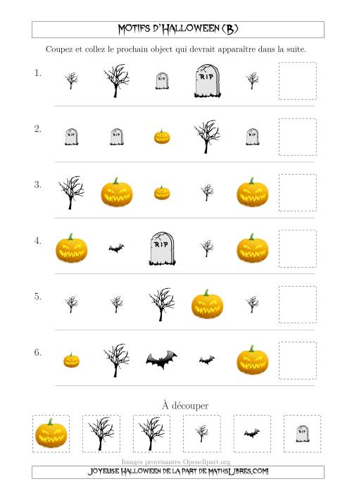 Images de Motifs d'Halloween Effrayants avec Deux Particularités (Forme & Taille) (B)