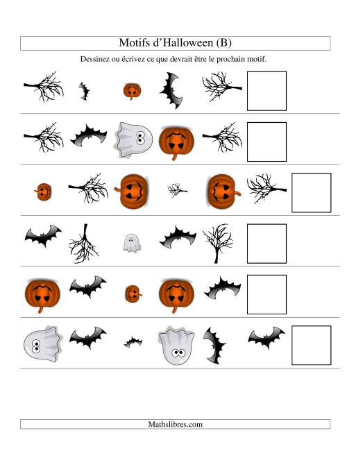 Images de Motifs d'Halloween avec Trois Particularités (forme, taille & rotation) (B)