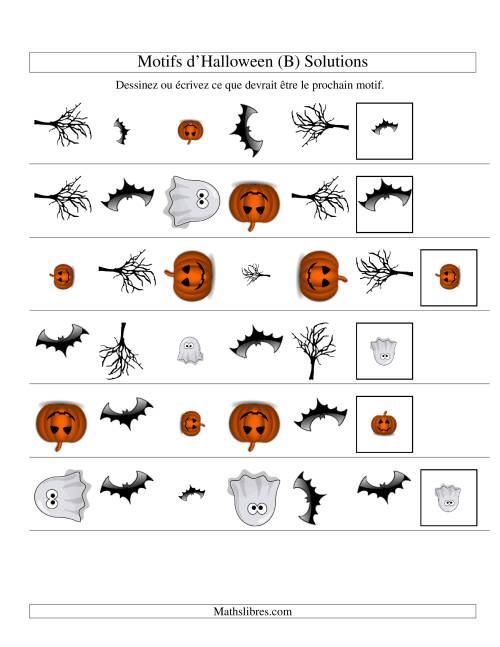Images de Motifs d'Halloween avec Trois Particularités (forme, taille & rotation) (B) page 2