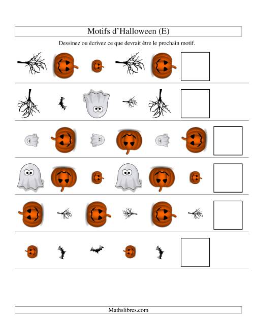 Images de Motifs d'Halloween avec Trois Particularités (forme, taille & rotation) (E)